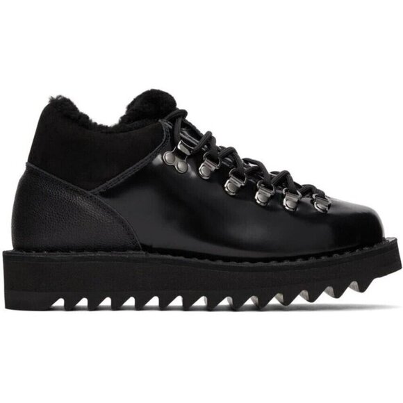 Diemme Capri Black Patent Leather Boot Size 36 6 Black New - Picture 1 of 15